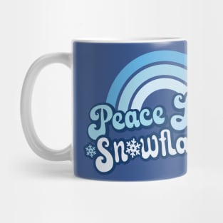 PEACE LOVE SNOWFLAKES Mug